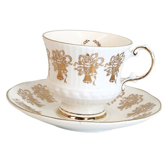 Elizabethan Staffordshire Hand Decorated 50th Anniversary Fine Bone China Tea Cu - Picture 2 of 16